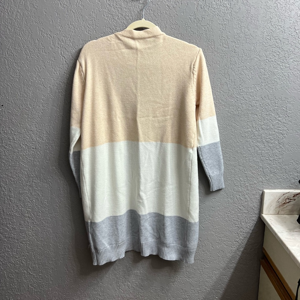 Colorblock Open Front Cardigan - Picture 2 of 4